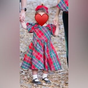 Janie and Jack Red Plaid Kids Formal Dress